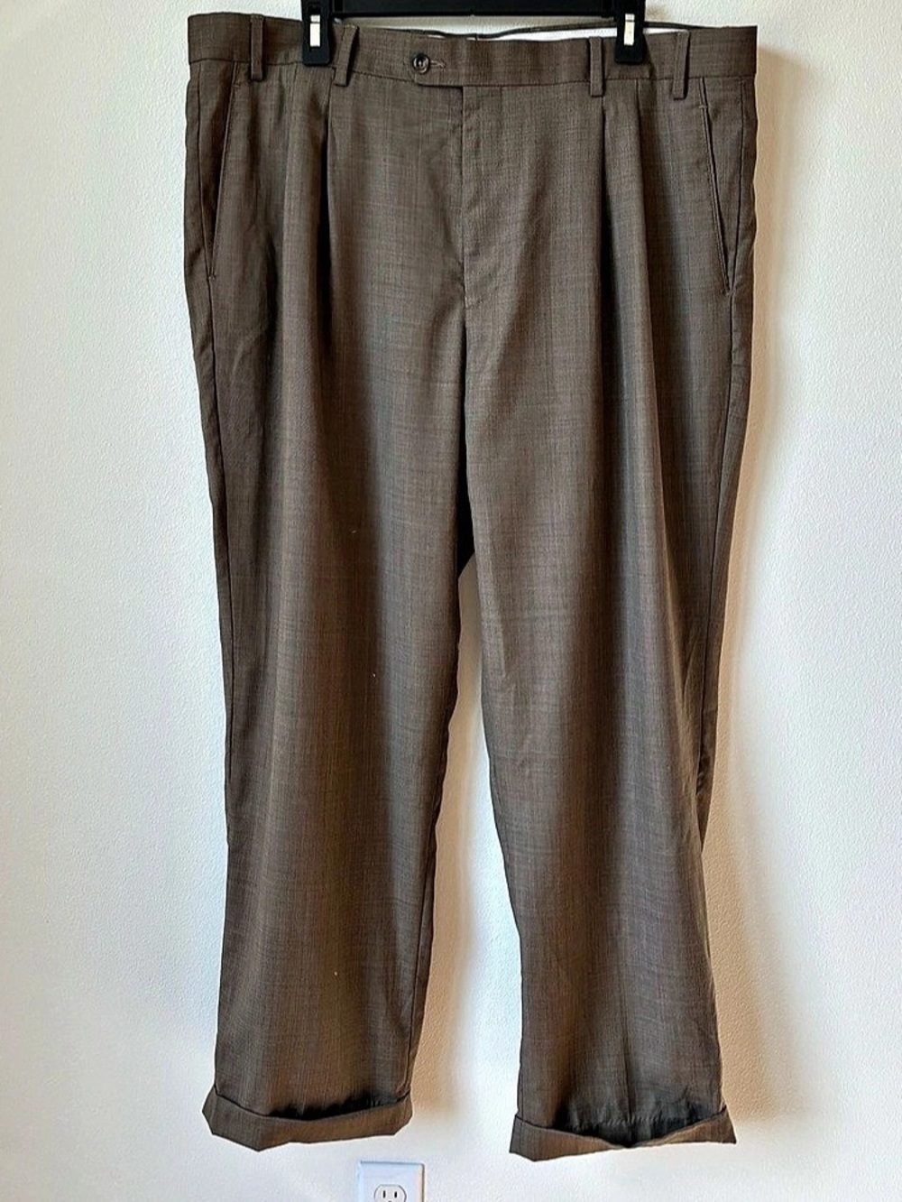 Paul Fredrick Brown Wool Dress Pants Size 40